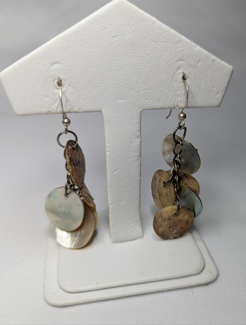 Dangle Shell Disc Earrings - Natural Multi-Color